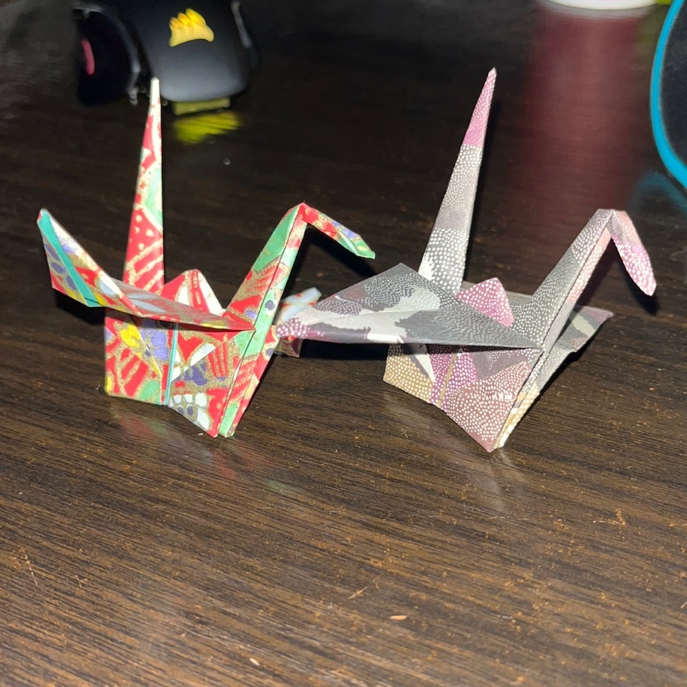 Origami cranes